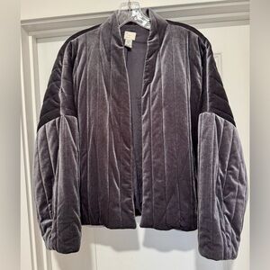 a new day Gray Velvet Quilted‎ Puffer Jacket